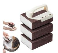 Emery Cleaning Sponge,Removable Emery Sponge with Handle,Decontamination Cleaning Brush,Kitchen Multi-Functional Remover Rust Sponges for Pots and Pans