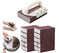 Emery Cleaning Sponge,Removable Emery Sponge with Handle,Decontamination Cleaning Brush,Kitchen Multi-Functional Remover Rust Sponges for Pots and Pans