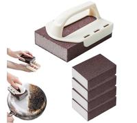 Emery Cleaning Sponge,Removable Emery Sponge with Handle,Decontamination Cleaning Brush,Kitchen Multi-Functional Remover Rust Sponges for Pots and Pans