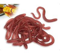 Emezddo 10 Lombrices de Tierra Artificiales, Suaves y Elásticas, Juguete de Truco Realista, Ideal para Decoraciones de Fiestas de Travesuras y Accesorios