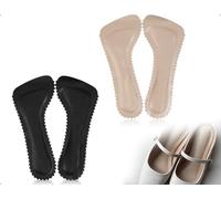 Emezddo 2 Pares de Plantillas Autoadhesivas Antideslizantes para Zapatos de Tacón, Almohadillas Suaves para los Pies, Ideales para Sandalias de Mujer (Color Piel y Negro)