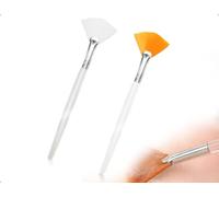 Emezddo 2 Pinceles De Abanico,Pinceles Suaves Para Mascarillas CosméTicas,Aplicadores De áCido,Herramientas De Maquillaje Con Mangos,Ideales Para Crema Facial De Barro Para Mujeres Y NiñAs