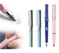 Emezddo 4 piezas lápiz eterno, lápiz de metal sin tinta de larga duración, lápiz infinito de escritura clara y fluida, bolígrafos borrables con borrador, para adultos estudiantes artistas