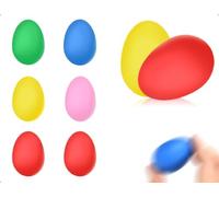 Emezddo 6 Maracas de Huevo, Huevos Sonajeros de Plástico con Instrumento Musical, Ideales para Fiestas de Cumpleaños Familiares (Azul, Rosa, Rojo, Amarillo, Verde)