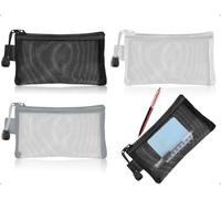 Emezddo Estuche De 3 LáPices, Bolsa De Malla Transparente De Nailon con Cremallera, Neceser PortáTil, Bolsas con Cremallera, Ideal para Guardar Pintalabios Y Auriculares En La Escuela Y La Oficina