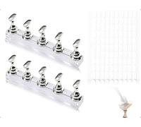 Emezddo Juego de 2 soportes para uñas con pegamento transparente, kit para hacer arte de uñas acrílicas con imán, soporte para practicar puntas de uñas a presión para uso doméstico (plateado)