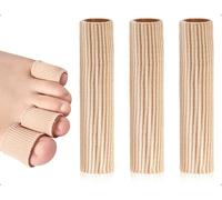 Emezddo Paquete de 3 Protectores de Dedos.Almohadillas Recortables para Puntera,Vendaje Tubular de Protección contra la Presión,Vendaje para Dedos,Ideal para Callos,Juanetes,Durezas(Tamaño Grande)