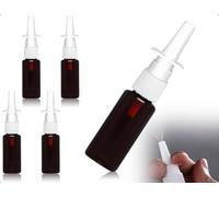 Emezddo Paquete de 4 Botellas Vacías para Espray Nasal, Atomizadores Reutilizables y Recargables, Ideales para Perfume, Aceites Esenciales y Solución Salina (Marrón)