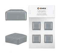EMFA Tapa para poste de valla 70x70 mm 4 piezas Gris Tapa para poste cuadrado Tapas para postes de valla Cubierta de valla Plástico Tapa Tapas de valla 7x7 cm