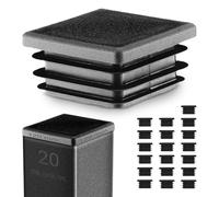 EMFA Tapón para Tubo Cuadrado 120x120 mm, Negro, 20 Piezas