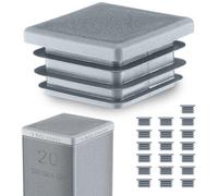 EMFA Tapón para Tubo Cuadrado 150x150 mm, Gris, 20 Piezas