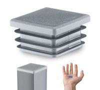 EMFA Tapón para Tubo Cuadrado 25x25 mm - Tapón Gris con Láminas de Plástico 2,5x2,5 cm - Terminal de Tubo - 10 Piezas