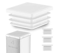 EMFA Tapón para Tubo Cuadrado 40x40 mm, Blanco, 4 Piezas