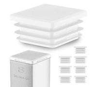 EMFA Tapón para Tubo Cuadrado 40x40 mm, Blanco, 8 Piezas