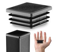 EMFA Tapón para Tubo Cuadrado 40x40 mm - Tapón Negro con Láminas de Plástico 4x4 cm - Terminal de Tubo - 10 Piezas