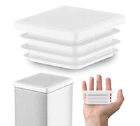 EMFA Tapón para Tubo Cuadrado 80x80 mm, Blanco, 100 Piezas