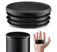 EMFA Tapón para Tubo Redondo Acanalado 102 mm Negro, 5 Unidades