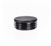 EMFA Tapón para Tubo Redondo Acanalado 30 mm Negro, 5 Unidades