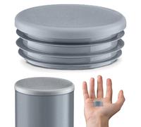 EMFA Tapón para Tubo Redondo Acanalado 35 mm Gris, 10 Unidades
