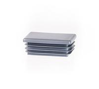 EMFA Tapones para Tubos Rectangulares 120x40 mm Gris - Tapón de Plástico para Muebles - Terminación para Estructuras Metálicas - 1 Pieza - 12x4 cm
