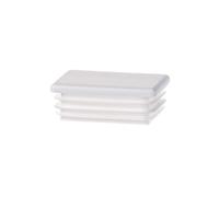 EMFA Tapones para Tubos Rectangulares 40x10 mm Blanco - Tapón de Plástico para Muebles - Terminación para Estructuras Metálicas - 5 Piezas - 4x1 cm