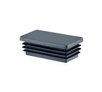 EMFA Tapones para Tubos Rectangulares 60x20 mm Antracita - Tapón de Plástico para Muebles - Terminación para Estructuras Metálicas - 10 Piezas - 6x2 cm