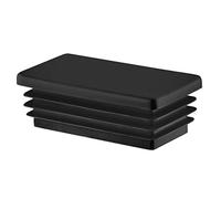 EMFA Tapones para Tubos Rectangulares 60x40 mm Negro - Tapón de Plástico para Muebles - Terminación para Estructuras Metálicas - 1 Pieza - 6x4 cm