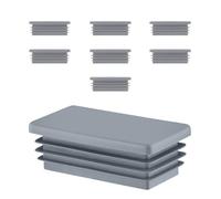 EMFA Tapones para Tubos Rectangulares 80x20 mm Gris - Tapón de Plástico para Muebles - Terminación para Estructuras Metálicas - 8 Piezas - 8x2 cm