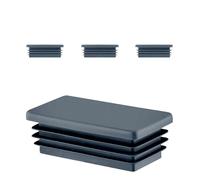 EMFA Tapones para Tubos Rectangulares 80x30 mm Antracita - Tapón de Plástico para Muebles - Terminación para Estructuras Metálicas - 4 Piezas - 8x3 cm
