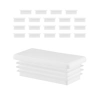 EMFA Tapones para Tubos Rectangulares 80x60 mm Blanco - Tapón de Plástico para Muebles - Terminación para Estructuras Metálicas - 20 Piezas - 8x6 cm