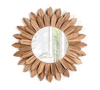 Emfogoo Espejos Decorativos de Pared, Espejo Redondo Madera Pequeños, Bohemia Decoracion Habitacion, Espejo Decorativo Pared para Salones, Baño, Dormitorios, Recibidor