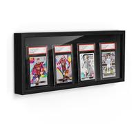 Emfogoo Marco Expositor de Cartas Coleccionables para Montaje en Pared, Trading Card Holder Madera con HD Transparente, Marcos de Tarjetas Deportivas y Cartas Coleccionables, para MTG TCG YGO (Negro)