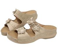 EMGILL Sandalias de playa de verano para mujer, sandalias de cuña elegantes, cómodas para caminar, sandalias de plataforma casuales, Beige, 35.5 EU