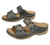 EMGILL Sandalias de playa de verano para mujer, sandalias de cuña elegantes, cómodas para caminar, sandalias de plataforma casuales, Gris, 35.5 EU