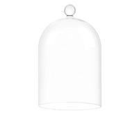 EMH Cúpula circular de cristal transparente con perilla. Altura: 49 x 25 cm