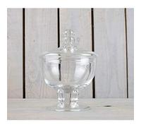 EMH Tarro de Cristal con Patas Hechas a Mano, Frascos de Vidrio con Tapa, Envases para Alimentos, Galletas, Dulces, 20 cm