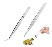 EMHTHME 2Pcs Pinzas de Acuario, Aquascaping Kit Pinzas Rectas/Curvas, Pinzas de Acero Inoxidable, Pinzas de alimentación de 30 cm, para el Hogar, Cocina, Bonsái, Jardinería, Pecera y Alimentación