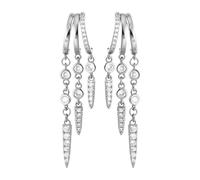 Emibele Plata Colgantes Pendientes Para Mujeres Delicado Cadena Caída Huggie Pendientes Circonita No Deslustran Hipoaalergénico Triple Aros Huggie Colgantes Aretes Trendy Joya Regalo