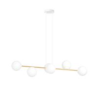 Emibig Gravity lámpara colgante 6x10 W blanco-oro 1242/6