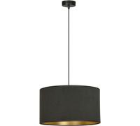 EMIBIG LIGHTING Lámpara colgante Jari con pantalla de tela, 1 luz, negro y dorado