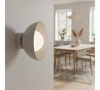 EMIBIG LIGHTING Aplique de pared Bibi K1, gris, acero/vidrio, Ø 18 cm