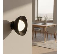 EMIBIG LIGHTING Aplique de pared Bibi K1, negra, acero/vidrio, Ø 18 cm