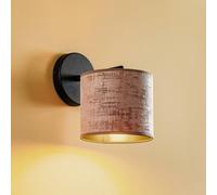 EMIBIG LIGHTING Aplique de pared Jari con pantalla de tela, oro rosa