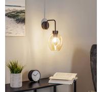 EMIBIG LIGHTING Aplique de pared Lukka, 1 luz, negro/ámbar True