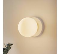 EMIBIG LIGHTING Aplique de pared Minerva K1, blanco, Ø 15 cm, vidrio/metal True