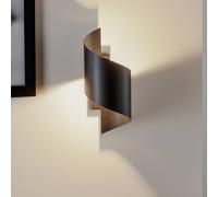 EMIBIG LIGHTING Aplique de pared Spiner negro, altura 30 cm, acero True