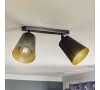 EMIBIG LIGHTING Downlight Prism, 2 luces, negro/dorado