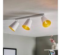 EMIBIG LIGHTING Downlight Prism de acero, 3 luces, blanco/dorado