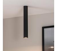 EMIBIG LIGHTING Downlight Tecno 1L, acero, GU10, altura 45 cm, negro