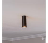 EMIBIG LIGHTING Downlight Tecno 1S, acero, GU10, altura 15 cm, negro